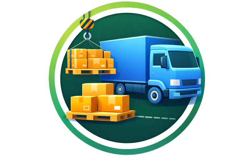 Transporte de carga y palets